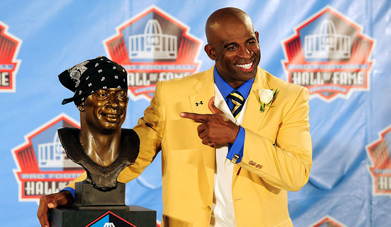 Deion Sanders at 2011 Hall of Fame ceremony