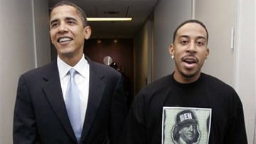 Senator Barack Obama with rapper Ludacris